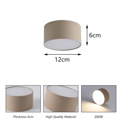 BRILAGI - LED buitenplafondlamp FORIS LED/14W/230V Ø 12 cm beige IP44