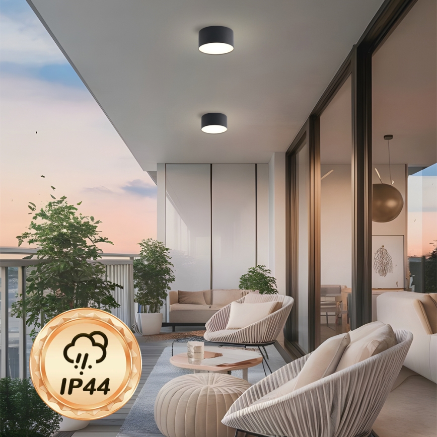 BRILAGI - LED buitenplafondlamp FORIS LED/14W/230V ø 12 cm zwart IP44