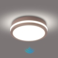 Brilagi - LED buitenplafondlamp met sensor BENE LED/18W/230V Ø 21,5 cm bruin IP54