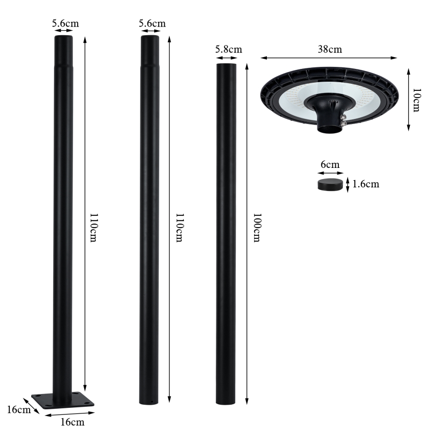 Brilagi - LED buitenstraatlamp URBANSPARK LED/120W/230V zwart IP65