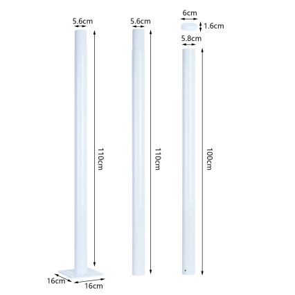 Brilagi - LED buitenstraatlantaarn met 3 m paal URBANSPARK LED/120W/230V wit IP65
