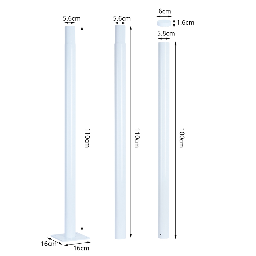 Brilagi - LED buitenstraatlantaarn met 3 m paal URBANSPARK LED/120W/230V wit IP65
