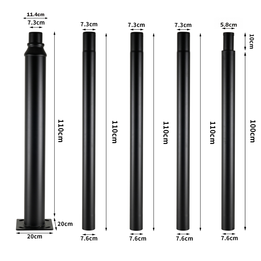 Brilagi - LED straatlamp voor buiten met 5 m paal URBANSPARK LED/120W/230V zwart IP65