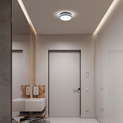 Brilagi - LED Buitenverlichting met sensor BENE LED/18W/230V diameter 22 cm antraciet IP54