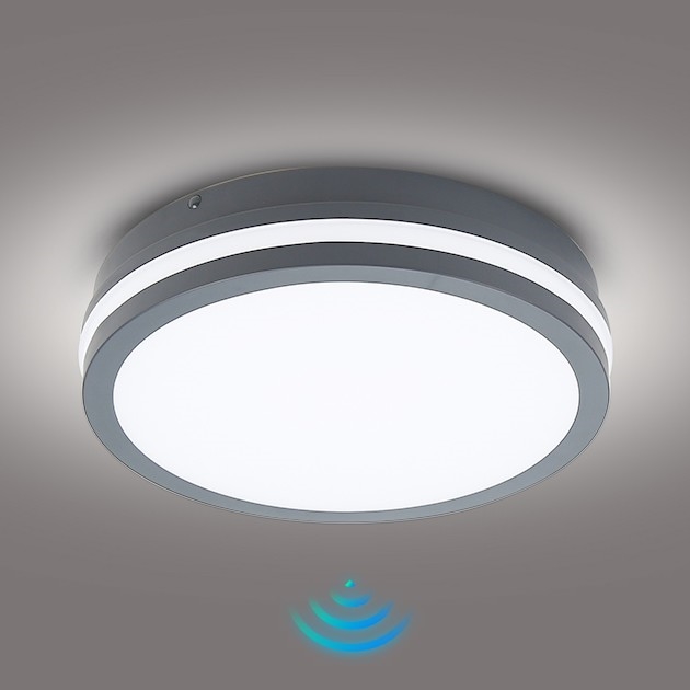 Brilagi - LED Buitenverlichting met sensor BENE LED/24W/230V diameter 26 cm antraciet IP54