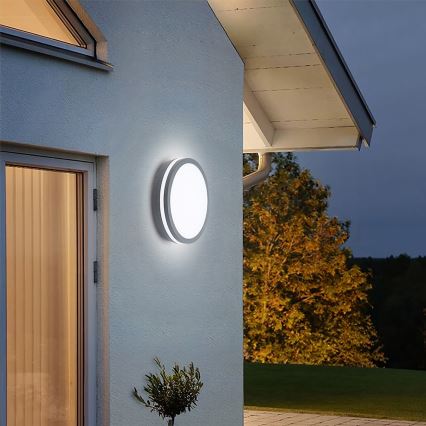 Brilagi - LED Buitenverlichting met sensor BENE LED/24W/230V diameter 26 cm antraciet IP54