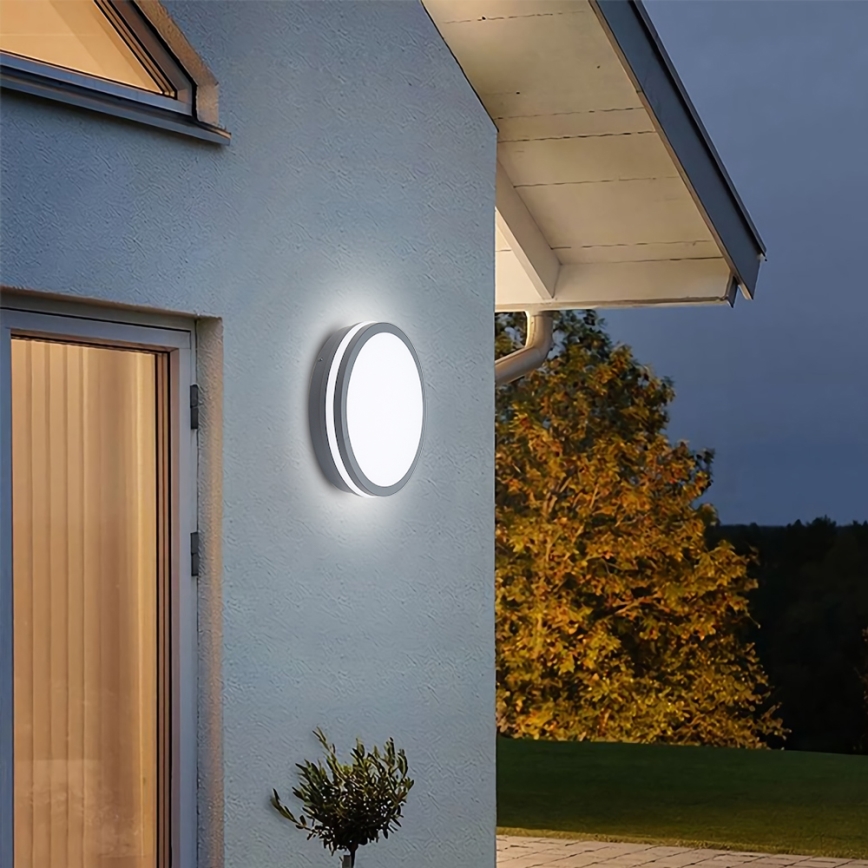 Brilagi - LED Buitenverlichting met sensor BENE LED/24W/230V diameter 26 cm antraciet IP54