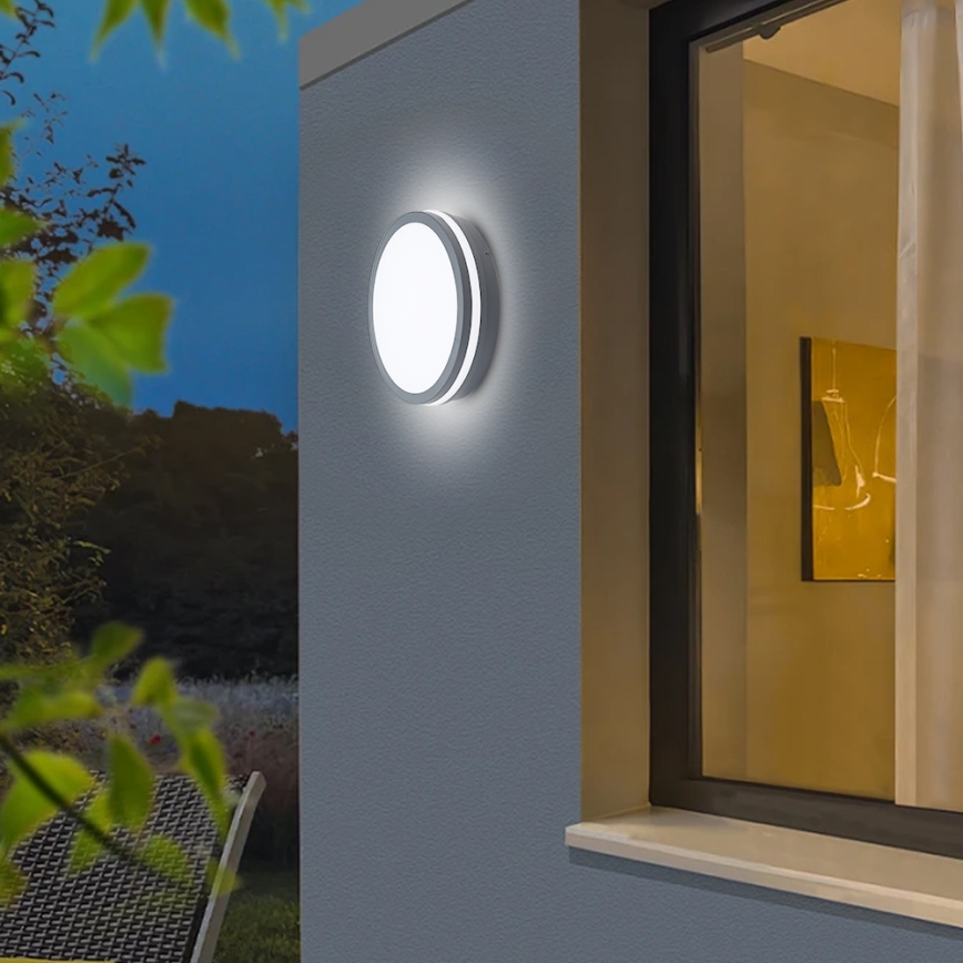 Brilagi - LED Buitenverlichting met sensor BENE LED/24W/230V diameter 26 cm antraciet IP54