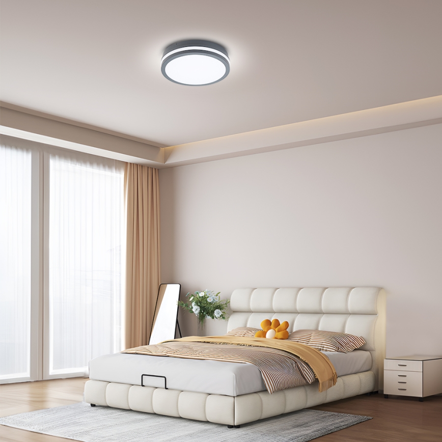 Brilagi - LED Buitenverlichting met sensor BENE LED/24W/230V diameter 26 cm antraciet IP54