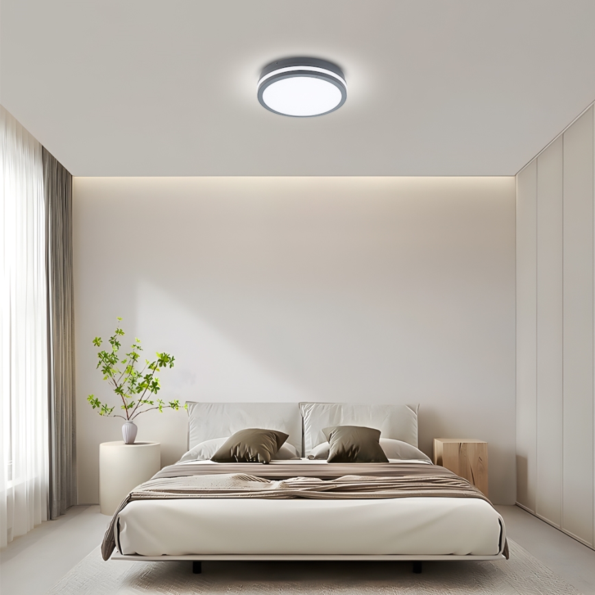 Brilagi - LED Buitenverlichting met sensor BENE LED/24W/230V diameter 26 cm antraciet IP54