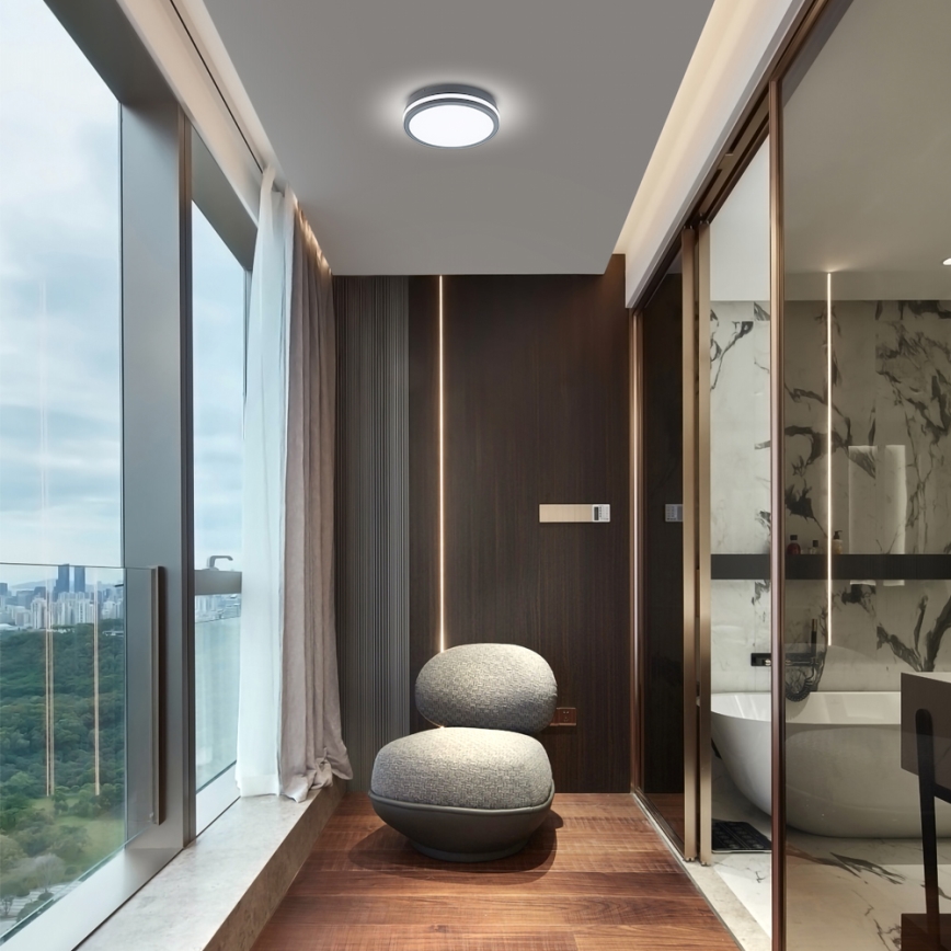 Brilagi - LED Buitenverlichting met sensor BENE LED/24W/230V diameter 26 cm antraciet IP54