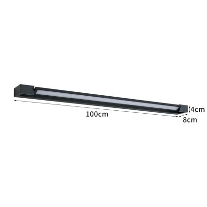 BRILAGI - LED buitenwandlamp AQUA LINE LED/28W/230V 100 cm IP44 zwart CRI 90