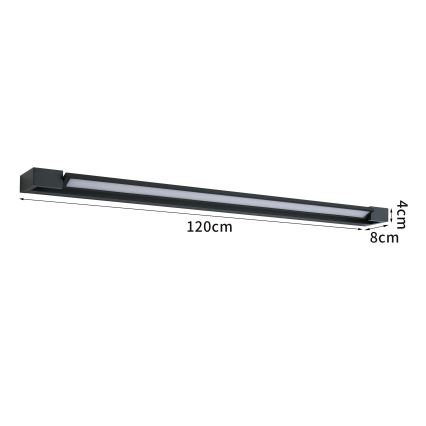 BRILAGI - LED Buitenwandlamp AQUA LINE LED/36W/230V 120 cm IP44 zwart CRI 90