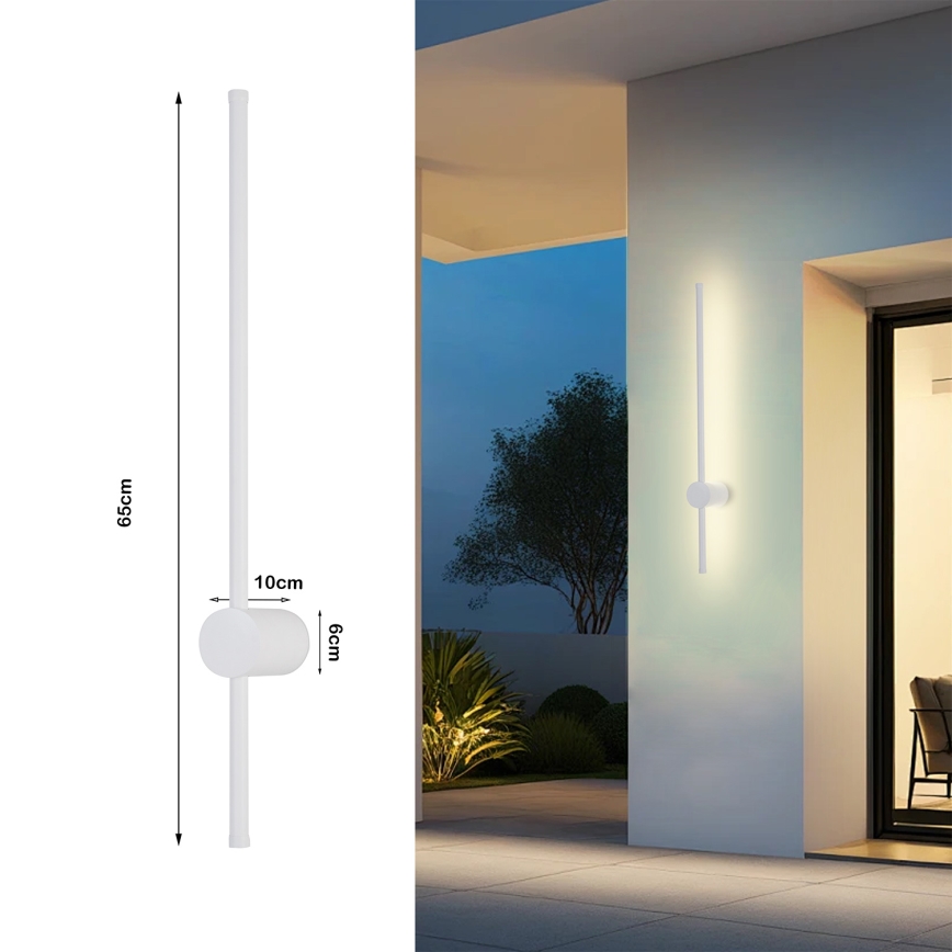 Brilagi - LED buitenwandlamp AURA LED/12W/230V 3000K IP54 65 cm wit CRI 90
