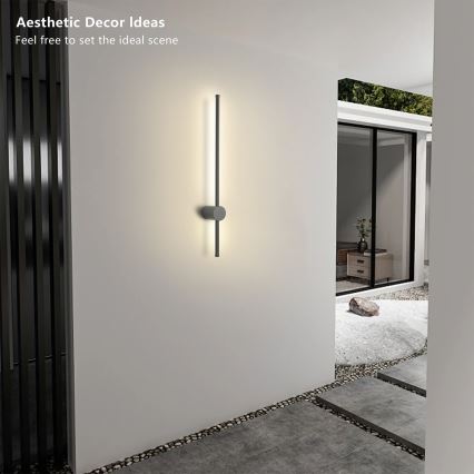 Brilagi - LED buitenwandlamp AURA LED/12W/230V 3000K IP54 65 cm antraciet