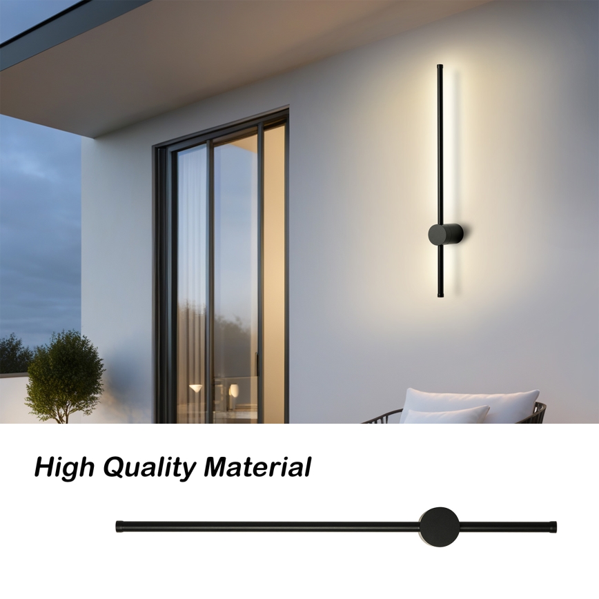 Brilagi - LED buitenwandlamp AURA LED/12W/230V 3000K IP54 65 cm zwart CRI 90