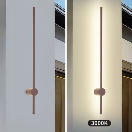 Brilagi - LED buitenmuurlamp AURA LED/20W/230V 3000K IP54 97 cm bruin CRI 90
