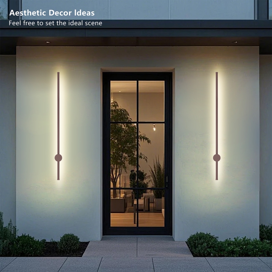 Brilagi - LED buitenmuurlamp AURA LED/20W/230V 3000K IP54 97 cm bruin CRI 90