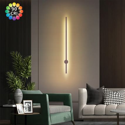 Brilagi - LED buitenmuurlamp AURA LED/20W/230V 3000K IP54 97 cm bruin CRI 90