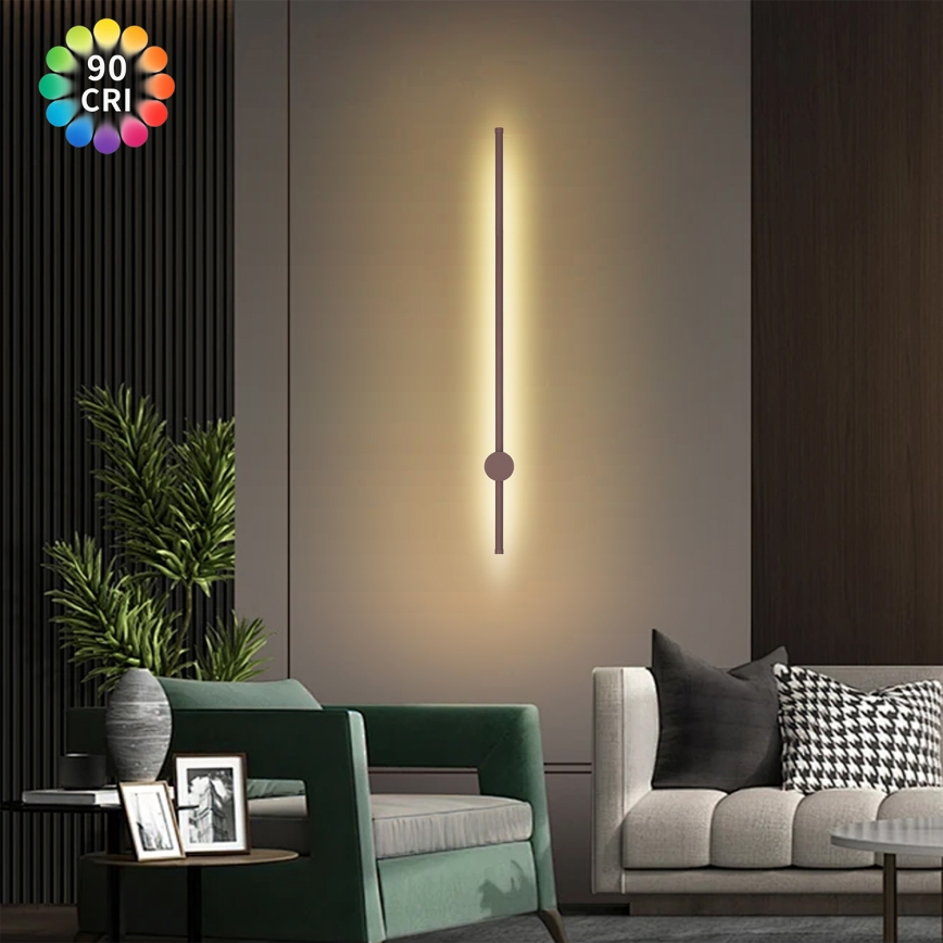 Brilagi - LED buitenmuurlamp AURA LED/20W/230V 3000K IP54 97 cm bruin CRI 90