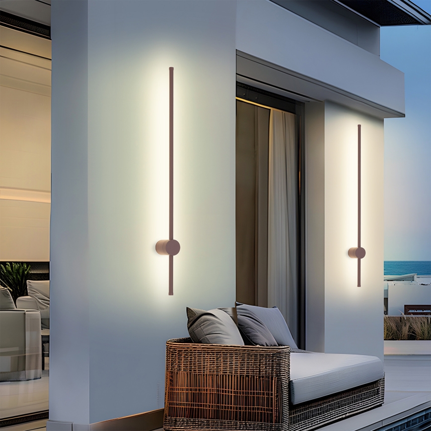 Brilagi - LED buitenmuurlamp AURA LED/20W/230V 3000K IP54 97 cm bruin CRI 90