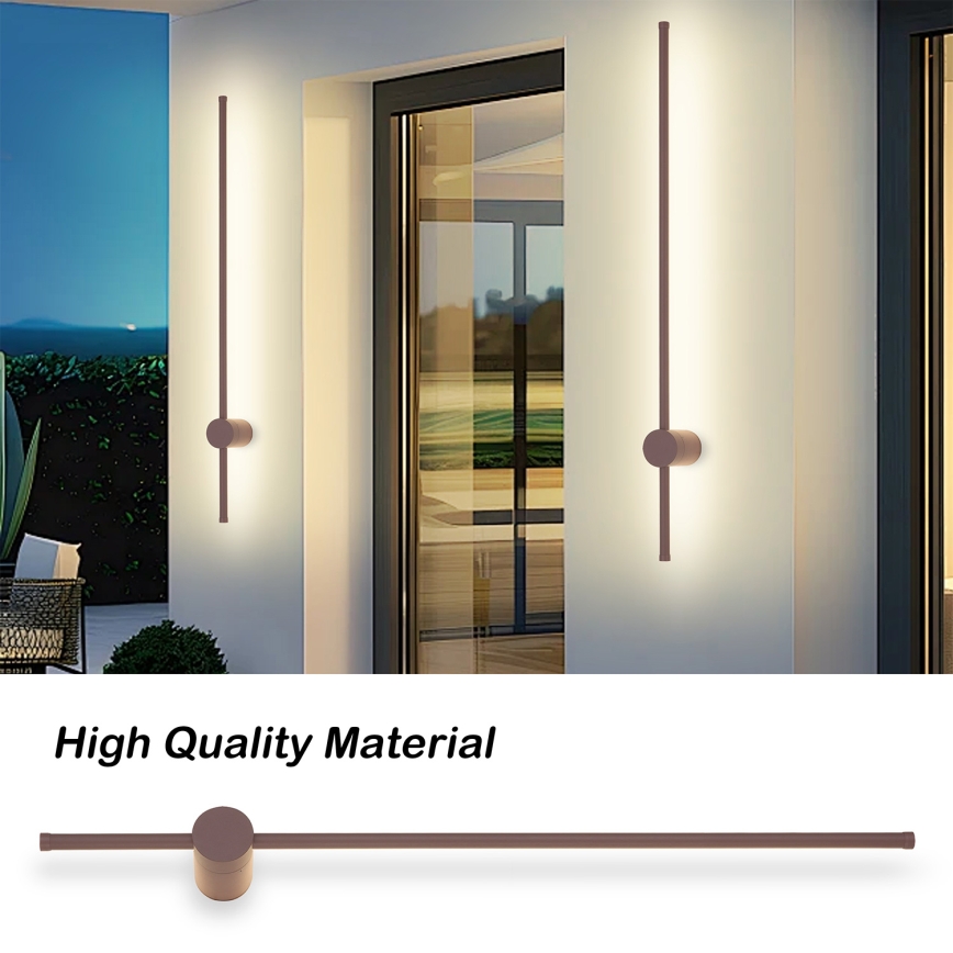Brilagi - LED buitenmuurlamp AURA LED/20W/230V 3000K IP54 97 cm bruin CRI 90