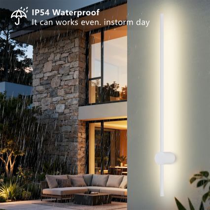 Brilagi - LED buitenwandlamp AURA LED/20W/230V 3000K IP54 97 cm wit CRI 90