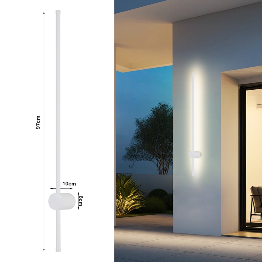 Brilagi - LED buitenwandlamp AURA LED/20W/230V 3000K IP54 97 cm wit CRI 90