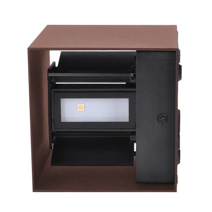 Brilagi - LED buitenwandlamp CUBE LED/6W/230V bruin IP54