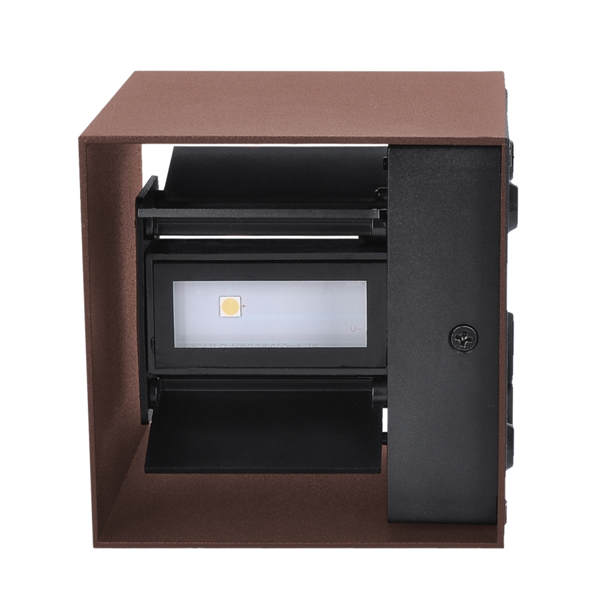 Brilagi - LED buitenwandlamp CUBE LED/6W/230V bruin IP54