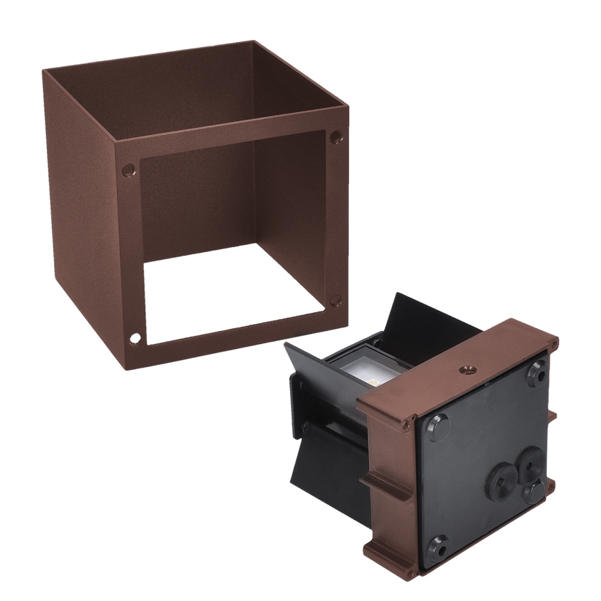 Brilagi - LED buitenwandlamp CUBE LED/6W/230V bruin IP54