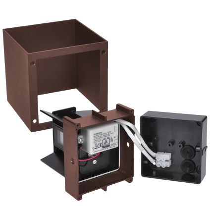 Brilagi - LED buitenwandlamp CUBE LED/6W/230V bruin IP54