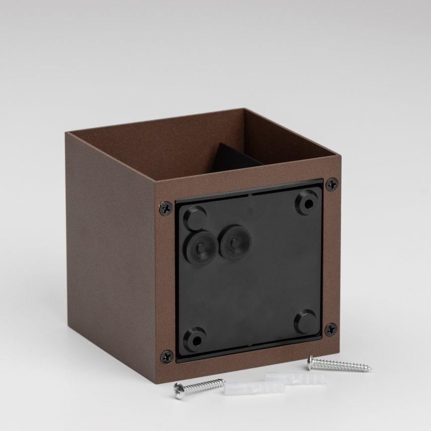 BRILAGI - LED buitenwandlamp CUBE LED/6W/230V bruin IP54