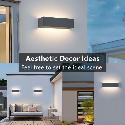 Brilagi - LED buitenwandlamp DONNANI LED/12W/230V 30 cm antraciet IP44