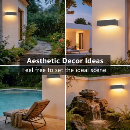Brilagi - LED buitenwandlamp DONNANI LED/12W/230V 30 cm antraciet IP44
