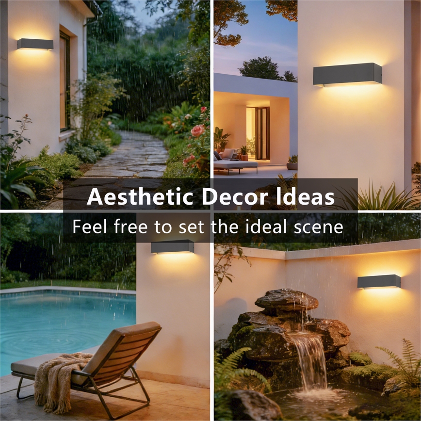 Brilagi - LED buitenwandlamp DONNANI LED/12W/230V 30 cm antraciet IP44