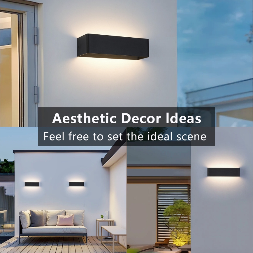 Brilagi - LED buitenwandlamp DONNANI LED/12W/230V 30 cm zwart IP44