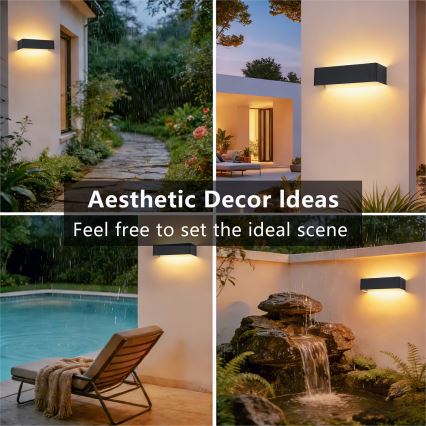 Brilagi - LED buitenwandlamp DONNANI LED/12W/230V 30 cm zwart IP44