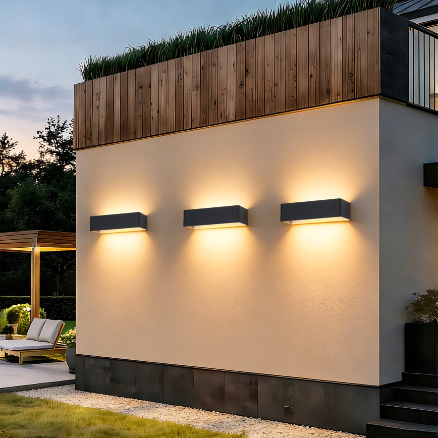 Brilagi - LED buitenwandlamp DONNANI LED/12W/230V 30 cm zwart IP44