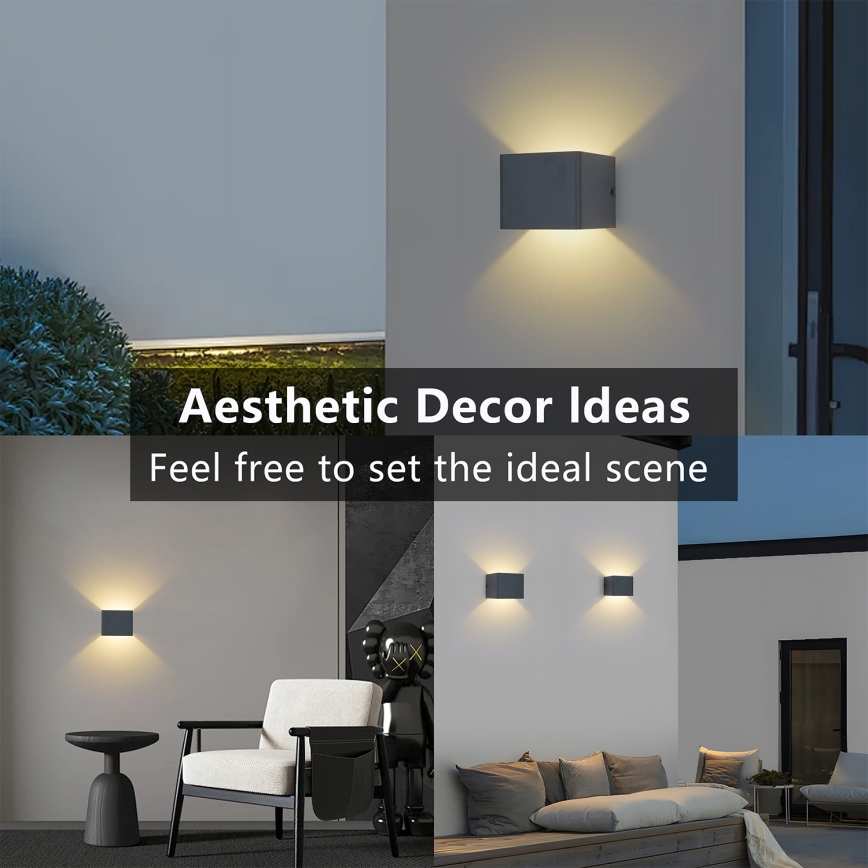 Brilagi - LED buitenwandlamp DONNANI LED/5W/230V 10 cm antraciet IP44