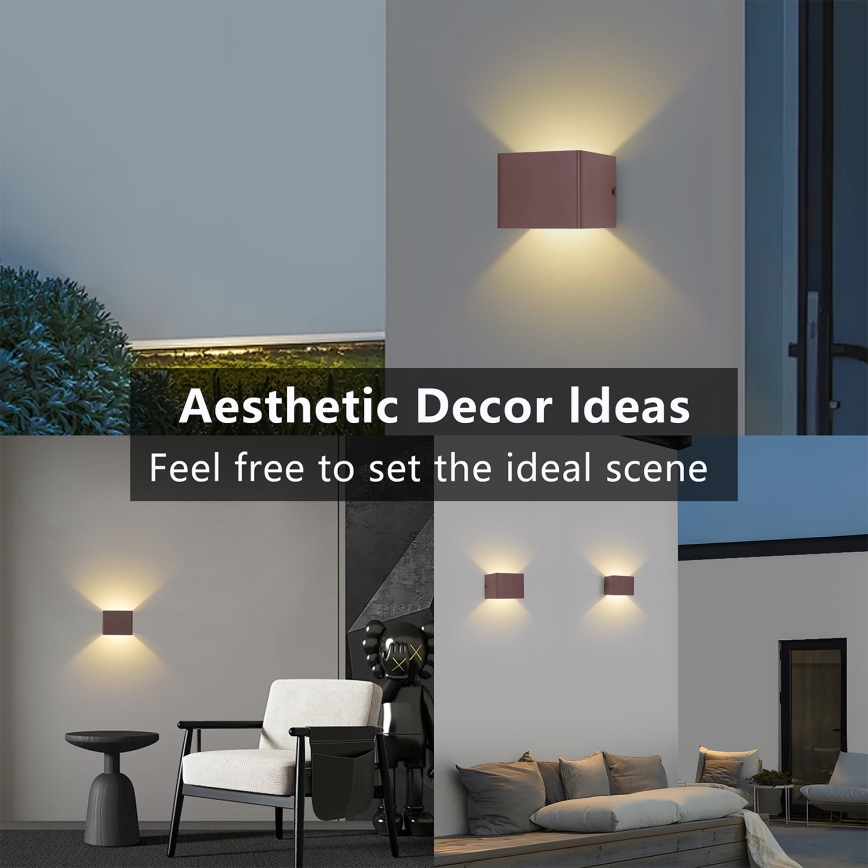 Brilagi - LED buitenwandlamp DONNANI LED/5W/230V 10 cm bruin IP44