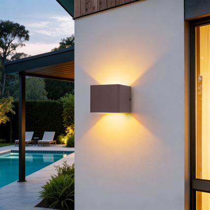 Brilagi - LED buitenwandlamp DONNANI LED/5W/230V 10 cm bruin IP44