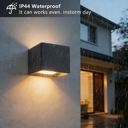 Brilagi - LED buitenwandlamp DONNANI LED/5W/230V 10 cm zwart IP44