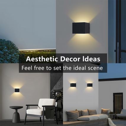 Brilagi - LED buitenwandlamp DONNANI LED/5W/230V 10 cm zwart IP44