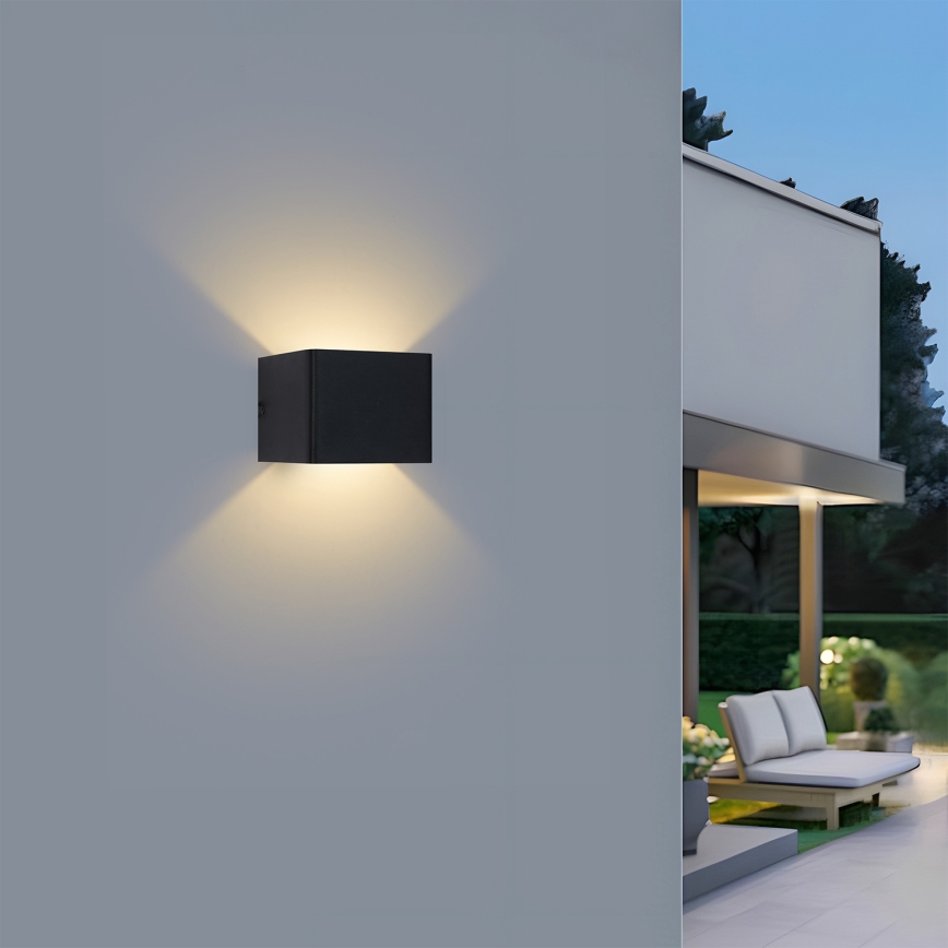 Brilagi - LED buitenwandlamp DONNANI LED/5W/230V 10 cm zwart IP44