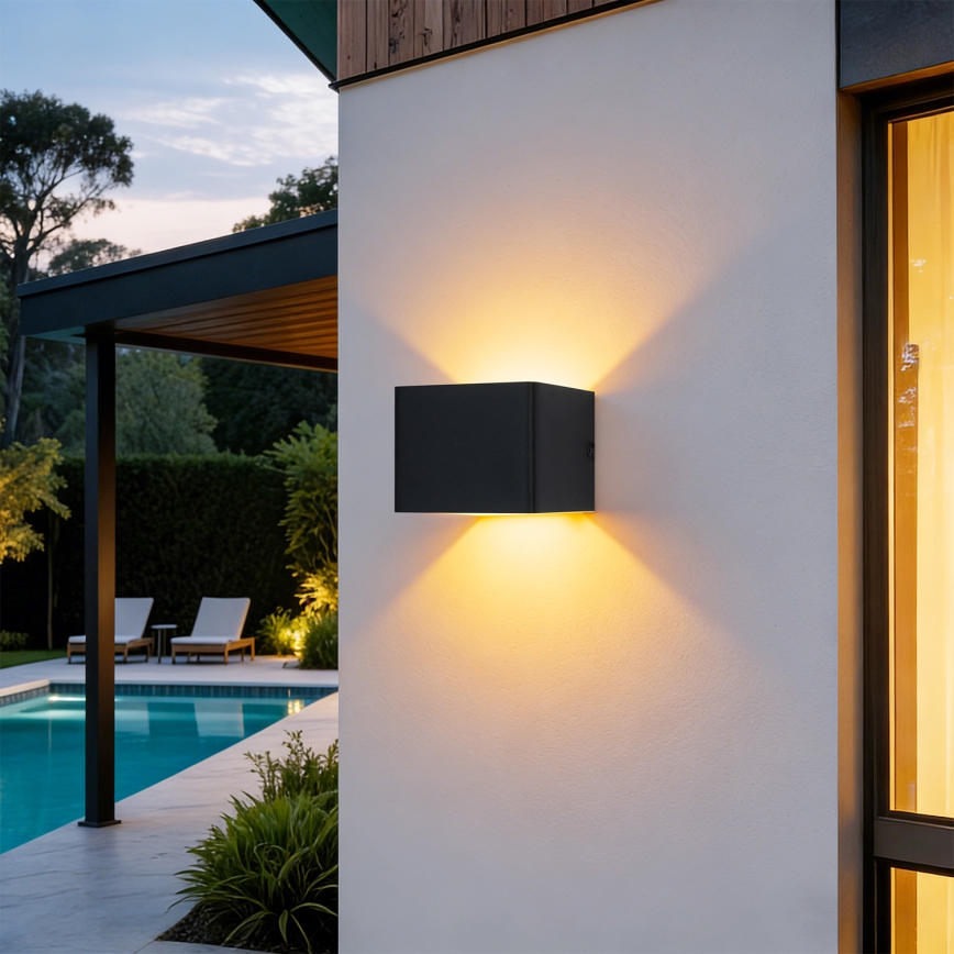 Brilagi - LED buitenwandlamp DONNANI LED/5W/230V 10 cm zwart IP44
