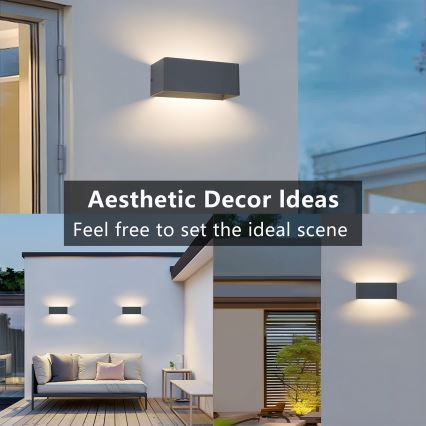 Brilagi - LED buitenwandlamp DONNANI LED/7W/230V 20 cm antraciet IP44