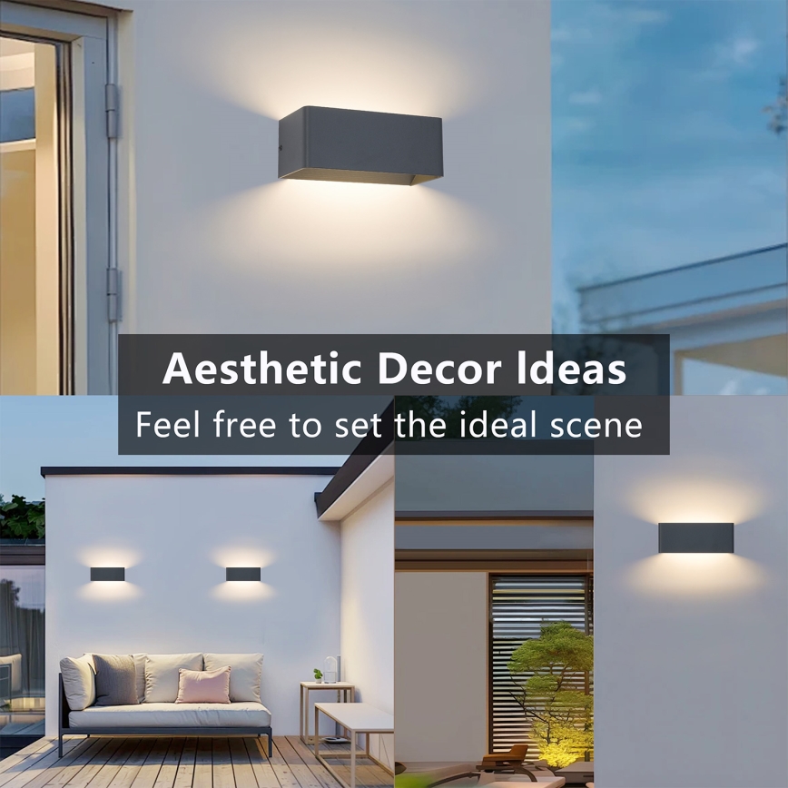 Brilagi - LED buitenwandlamp DONNANI LED/7W/230V 20 cm antraciet IP44