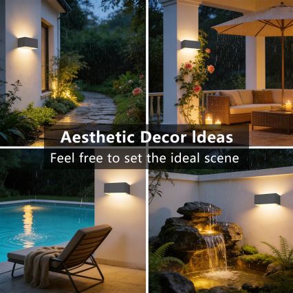 Brilagi - LED buitenwandlamp DONNANI LED/7W/230V 20 cm antraciet IP44