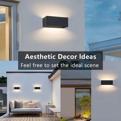 Brilagi - LED Buitenwandlamp DONNANI LED/7W/230V 20 cm zwart IP44